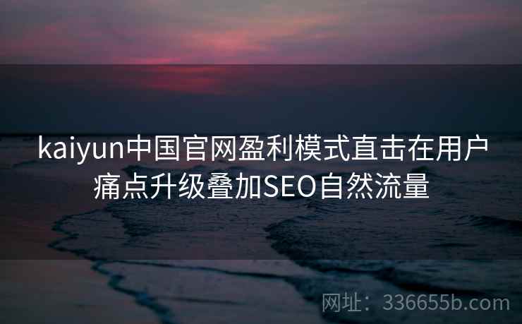 kaiyun中国官网盈利模式直击在用户痛点升级叠加SEO自然流量