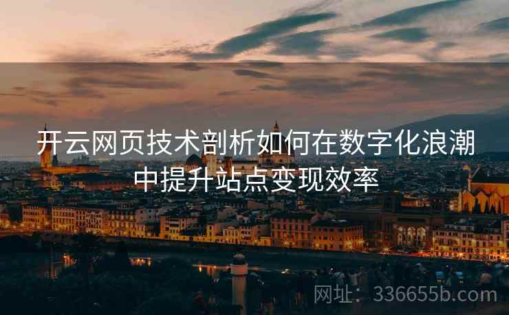 开云网页技术剖析如何在数字化浪潮中提升站点变现效率